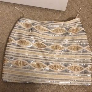 sequined mini skirt